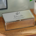 Personalised Floral Mirrored Jewellery Box for Wedding