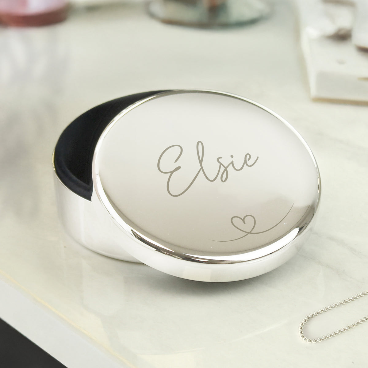 Personalised Heart Round Trinket Box | Trinket, Jewellery & Keepsake Boxes | Wedding Gift
