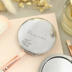 Personalised Floral Round Compact Mirror | Wedding Gift
