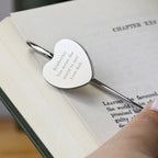 Personalised Engraved Silver Heart Bookmark for Christmas