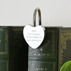 Personalised Engraved Silver Heart Bookmark for Christmas