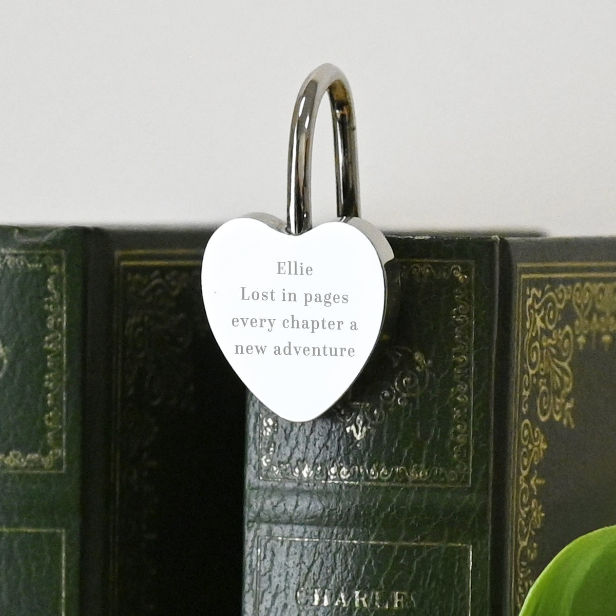 Personalised Engraved Silver Heart Bookmark for Christmas