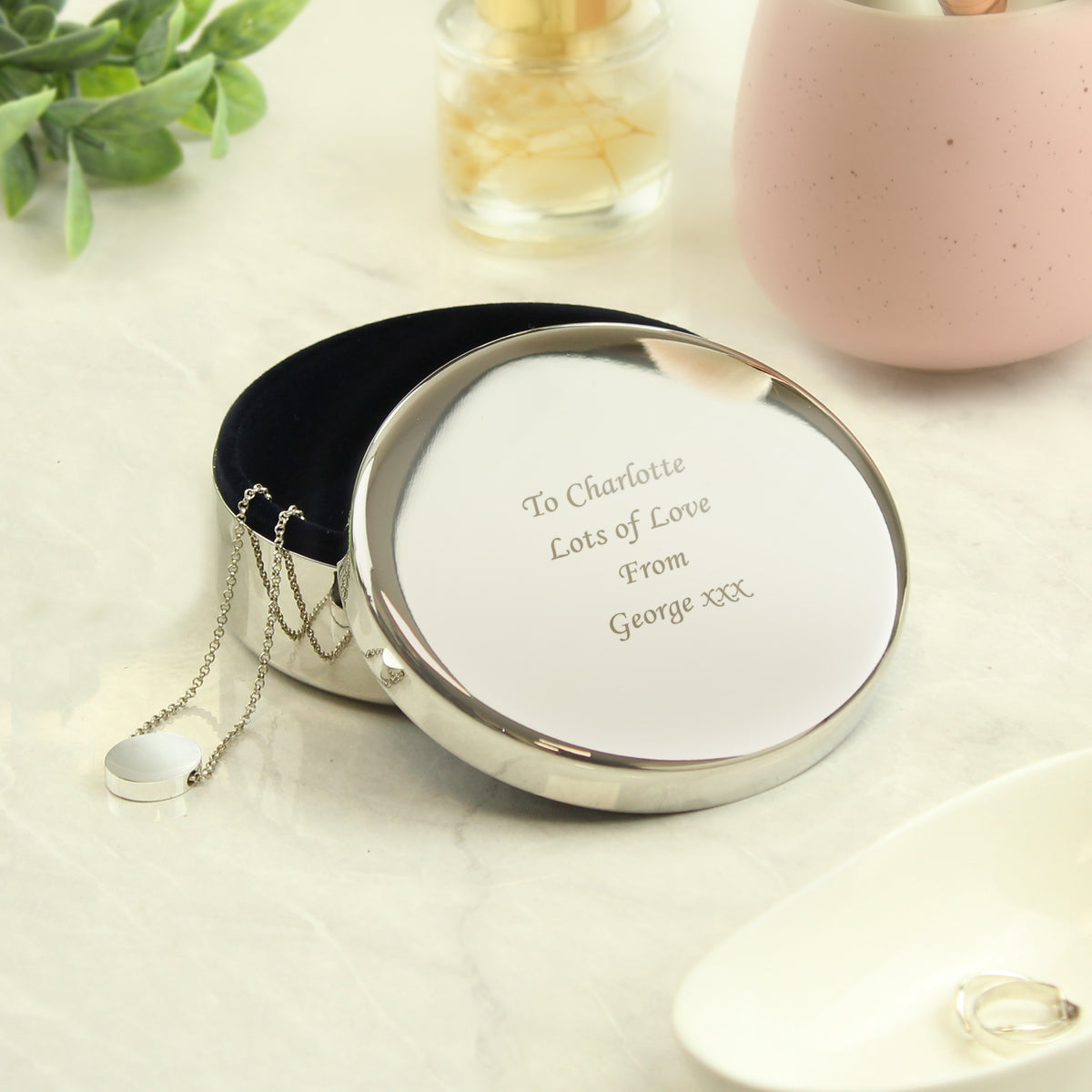 Personalised Round Trinket Box | Gift for Her