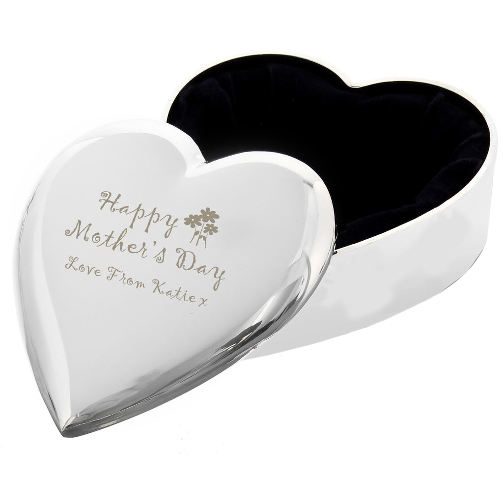 Personalised Happy Mothers Day Heart Trinket Box | Trinket, Jewellery & Keepsake Boxes | Mother's Day Gift