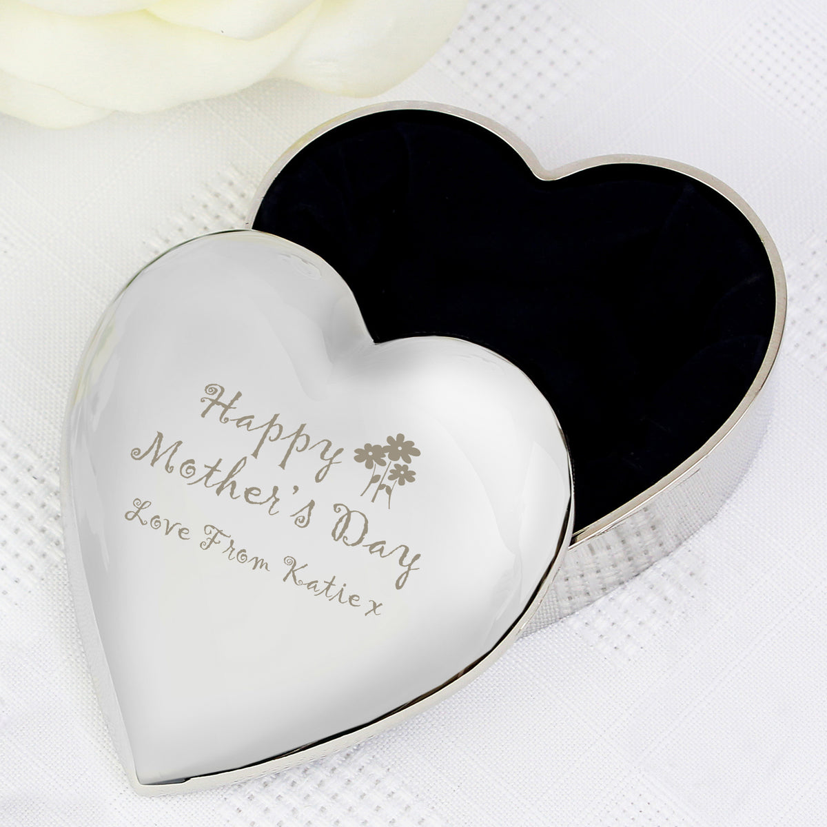 Personalised Happy Mothers Day Heart Trinket Box | Trinket, Jewellery & Keepsake Boxes | Mother's Day Gift
