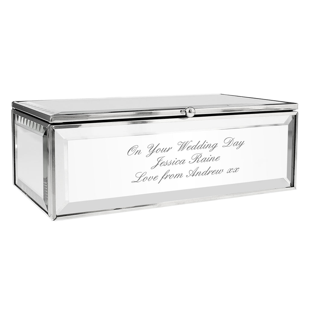 Personalised Any Message Mirrored Jewellery Box | Wedding Gift