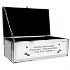Personalised Hearts Mirrored Jewellery Box | Wedding Gift