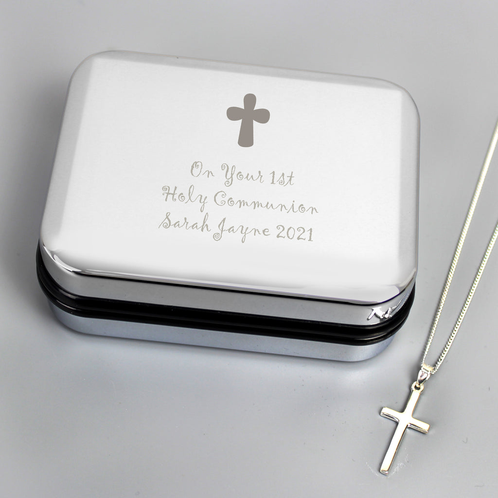 Personalised Cross Necklace and Box | Gift for Her