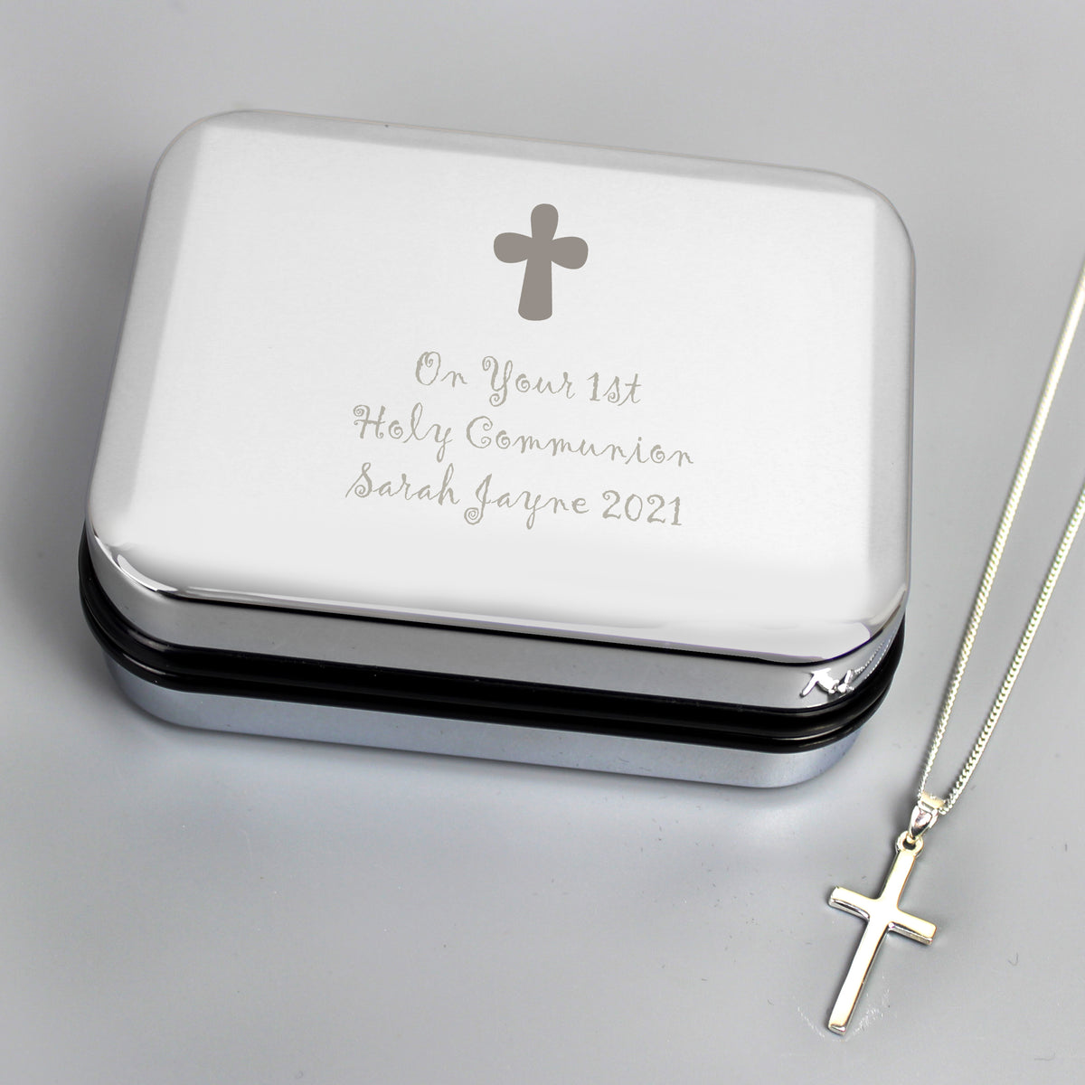 Personalised Cross Necklace and Box | Gift for Her