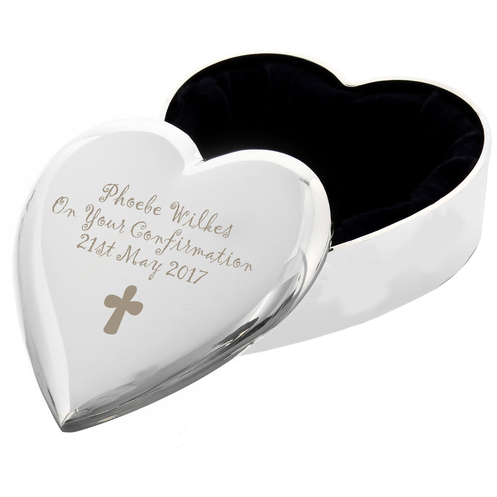 Personalised Cross Heart Trinket Box | Trinket, Jewellery & Keepsake Boxes | Wedding Gift