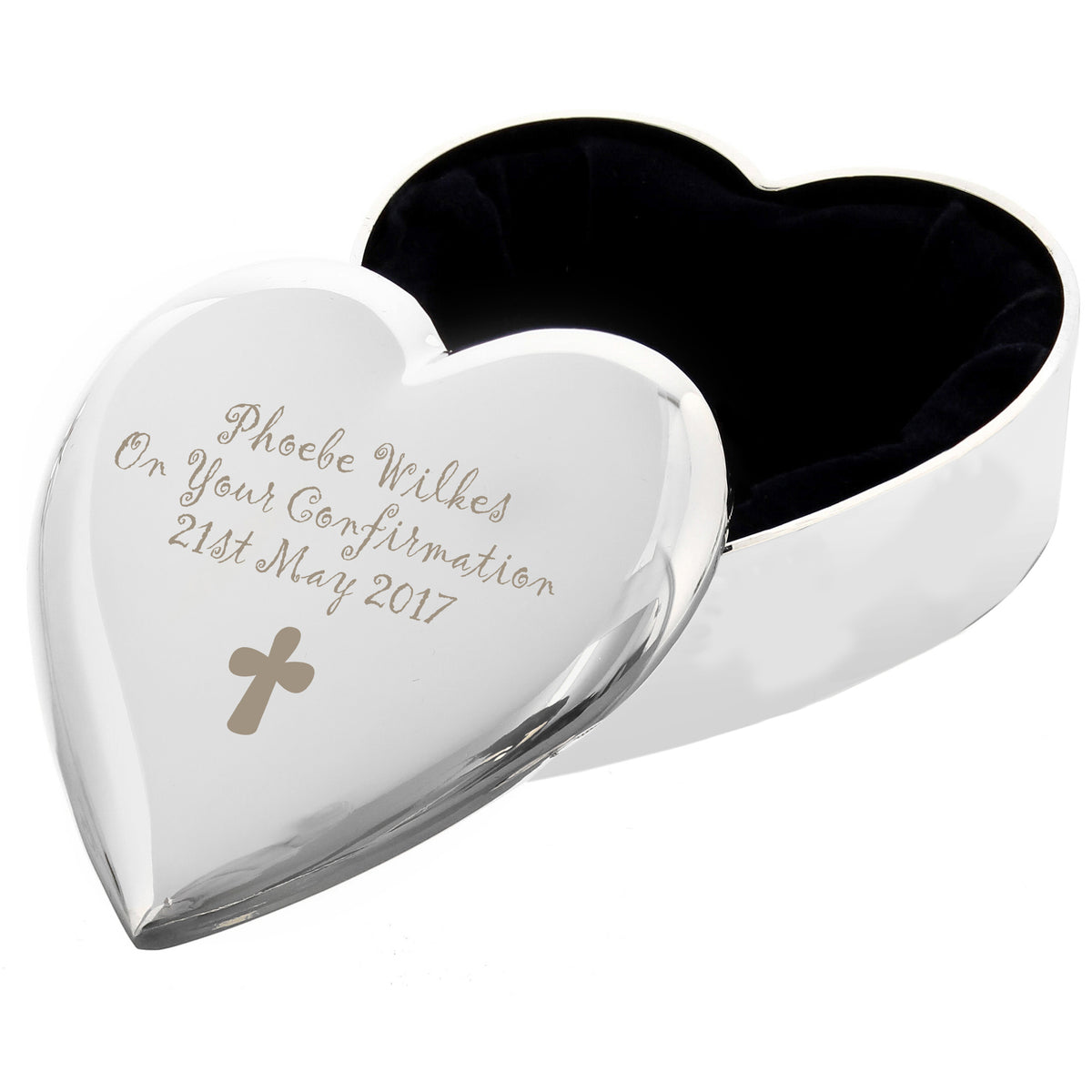 Personalised Cross Heart Trinket Box | Trinket, Jewellery & Keepsake Boxes | Wedding Gift