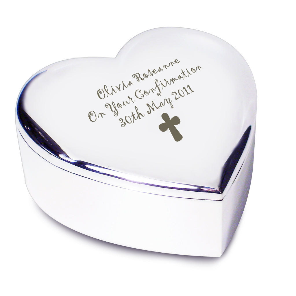 Personalised Cross Heart Trinket Box | Trinket, Jewellery & Keepsake Boxes | Wedding Gift