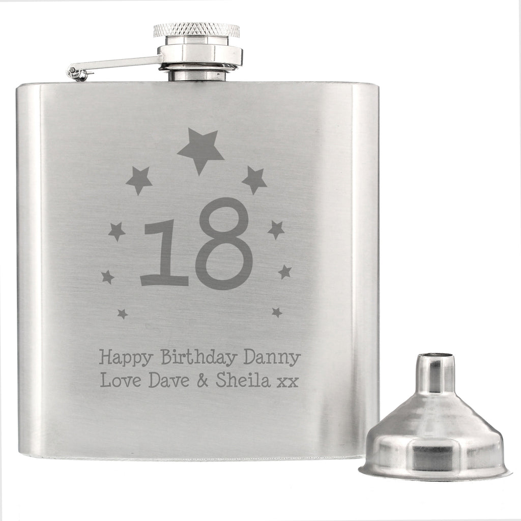 Personalised Stars Age Hip Flask - Hip Flask - Inspired Creative Gifts