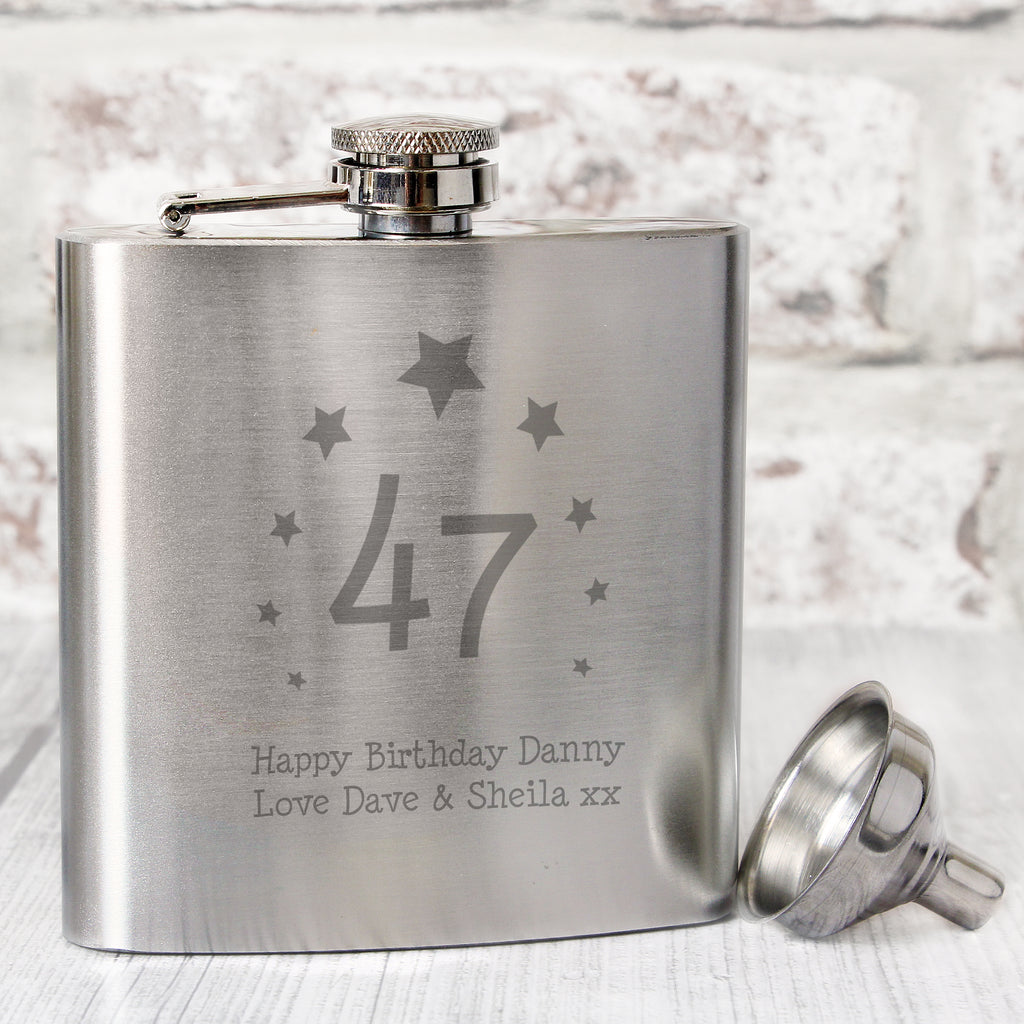 Personalised Stars Age Hip Flask - Hip Flask - Inspired Creative Gifts