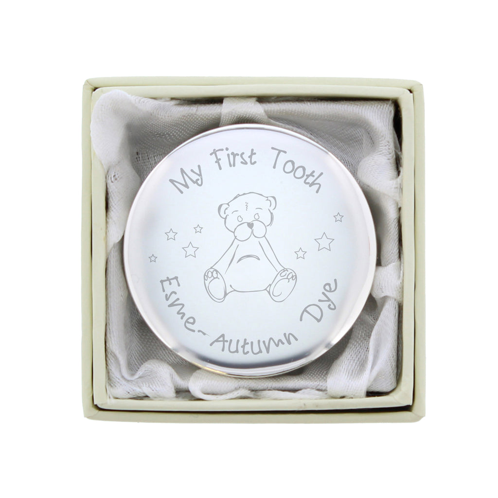 Personalised Teddy My First Tooth Trinket Box | Trinket, Jewellery & Keepsake Boxes | New Baby Gift