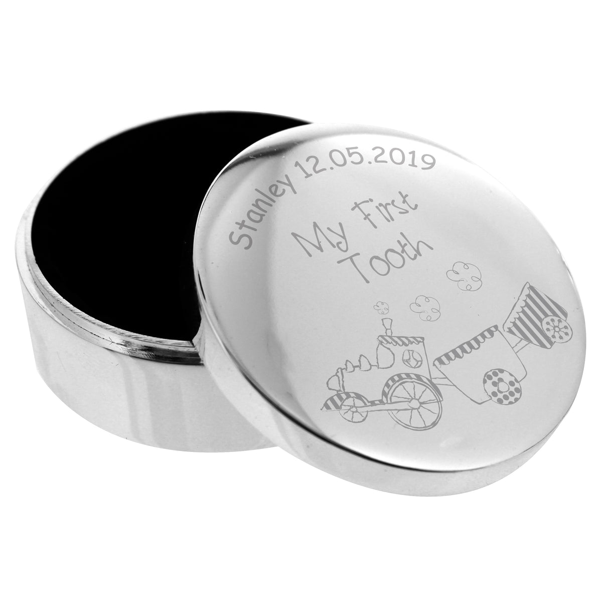 Personalised Train My First Tooth Trinket Box | Trinket, Jewellery & Keepsake Boxes | New Baby Gift