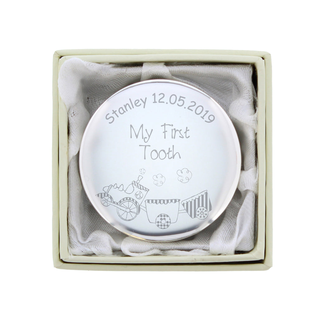 Personalised Train My First Tooth Trinket Box | Trinket, Jewellery & Keepsake Boxes | New Baby Gift