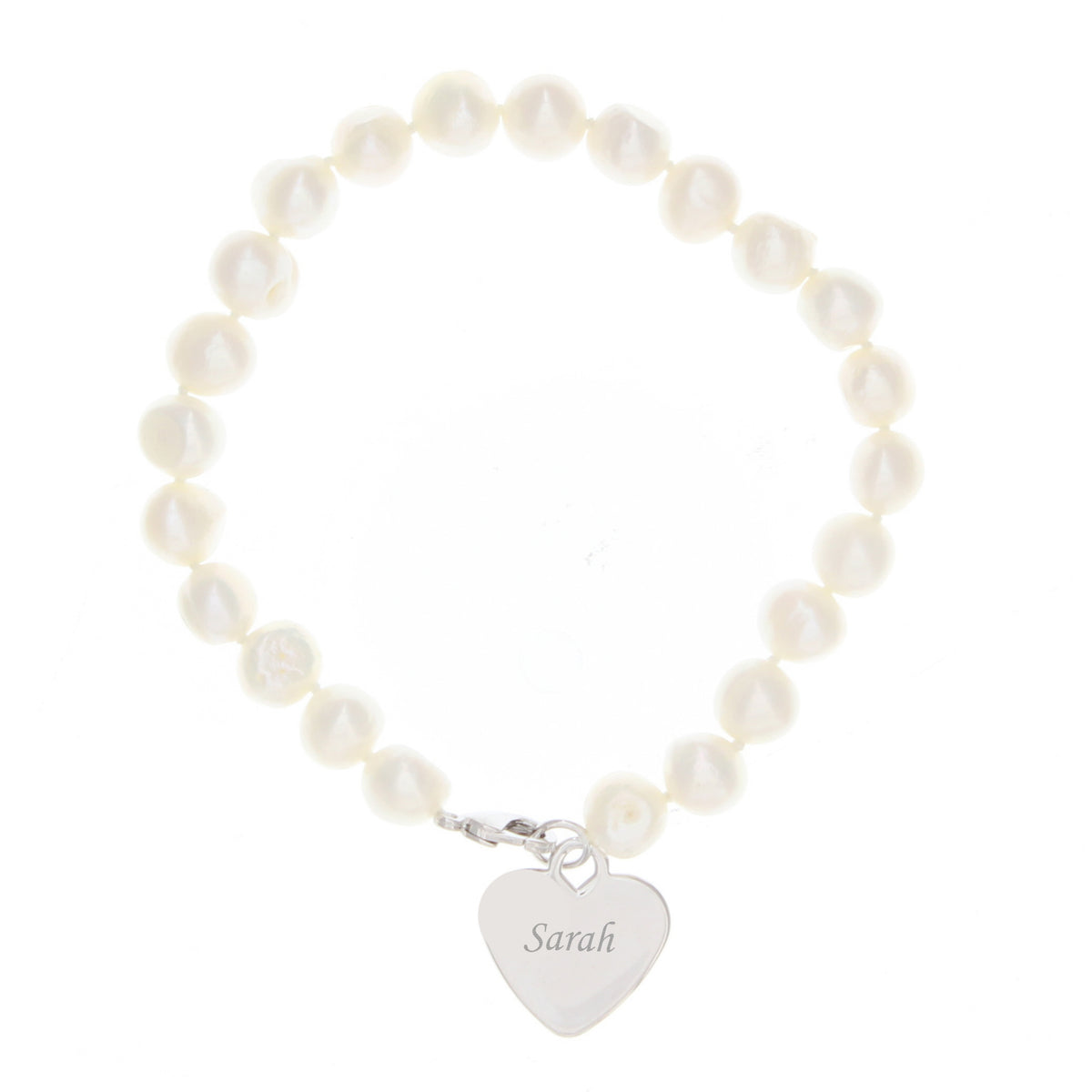 Personalised White Freshwater Pearl Scripted Name Bracelet | Jewellery | Wedding Gift