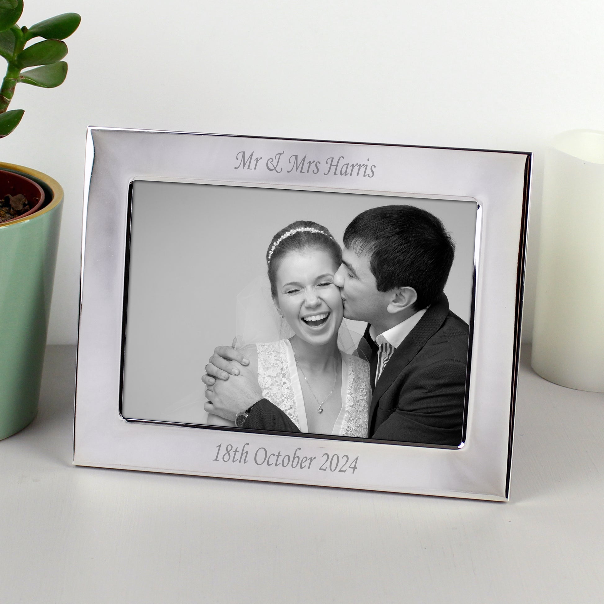 Personalised Silver Plated 6x4 Landscape Photo Frame - Inspired Creative Gifts
