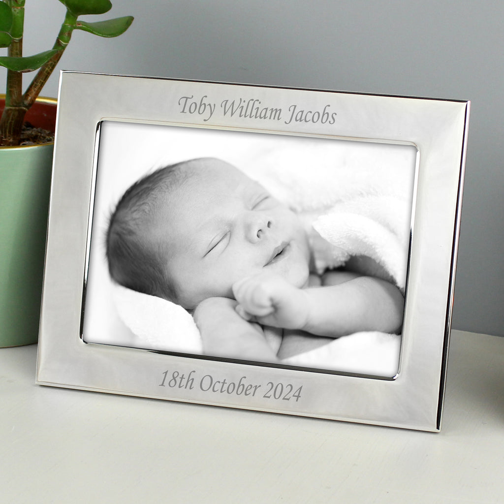 Personalised Silver Plated 6x4 Landscape Photo Frame - Inspired Creative Gifts