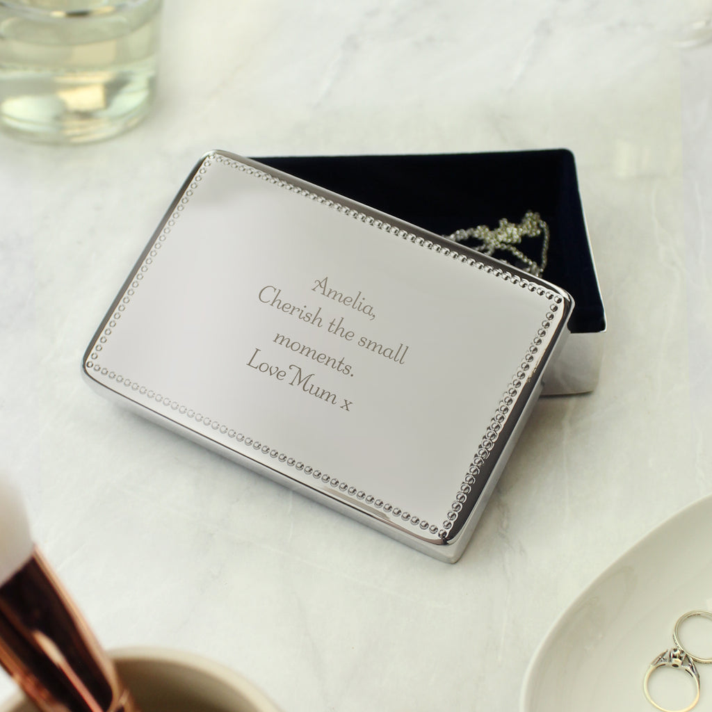 Personalised Any Message Rectangular Jewellery Box | Christmas Gift