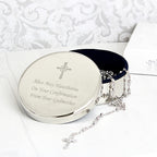 Personalised Rosary Beads and Cross Round Trinket Box | Trinket, Jewellery & Keepsake Boxes | Inspired Creative Gifts