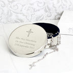 Personalised Rosary Beads and Cross Round Trinket Box | Trinket, Jewellery & Keepsake Boxes | Inspired Creative Gifts