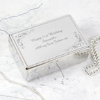 Personalised Swirl Rectangular Jewellery Box for Wedding