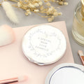 Personalised Floral Heart Compact Mirror for Wedding