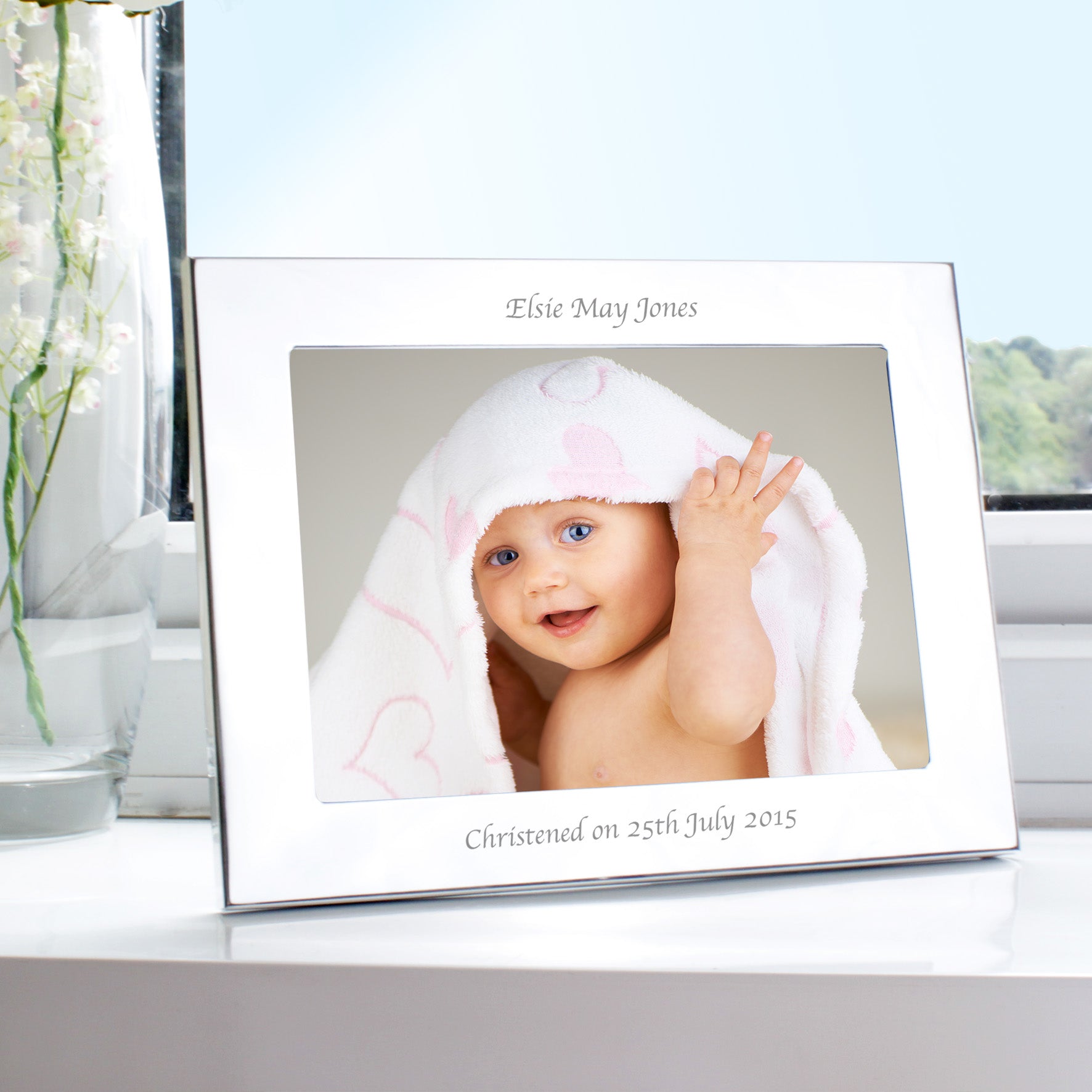 Personalised Silver 5x7 Landscape Photo Frame - Inspired Creative Gifts