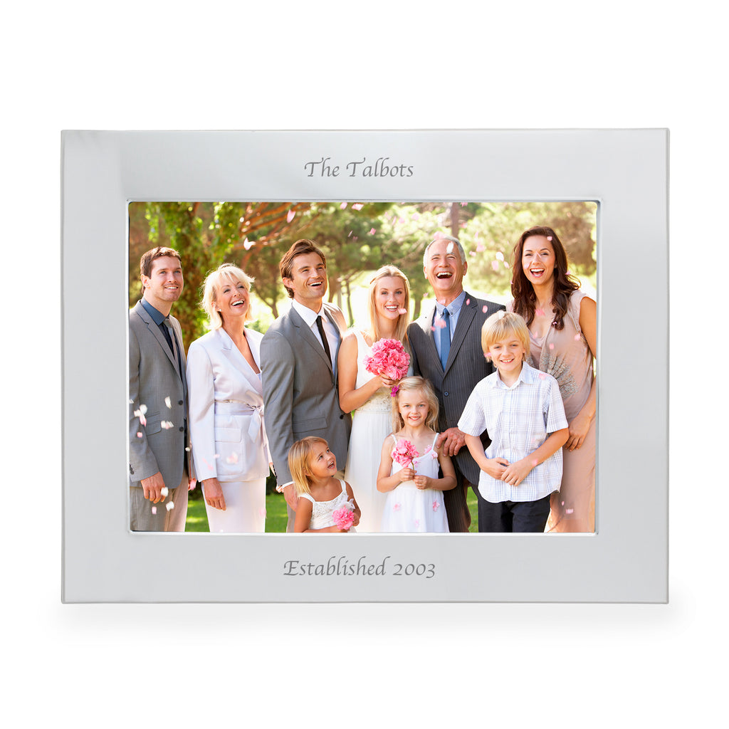 Personalised Silver 5x7 Landscape Photo Frame - Inspired Creative Gifts