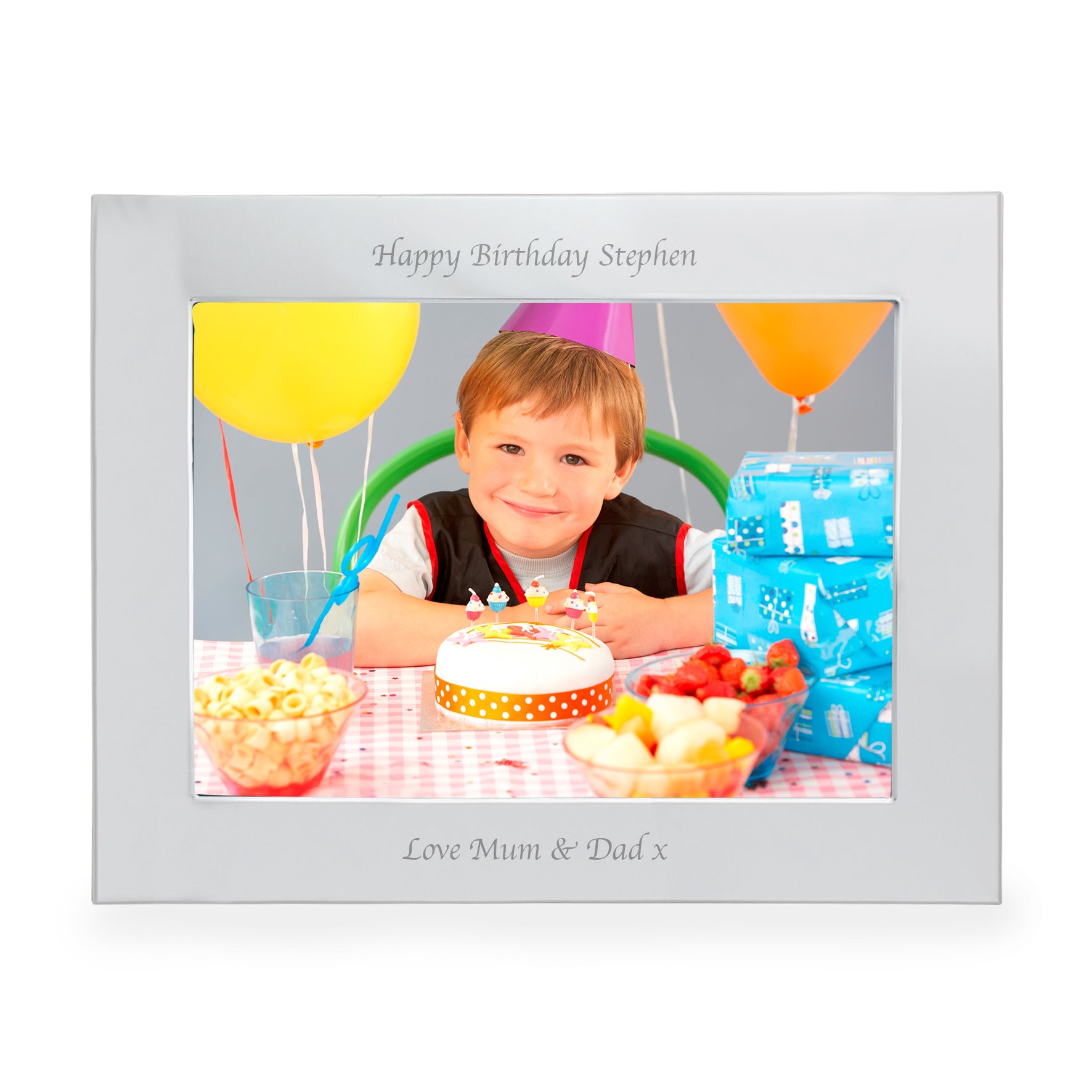 Personalised Silver 5x7 Landscape Photo Frame - Inspired Creative Gifts
