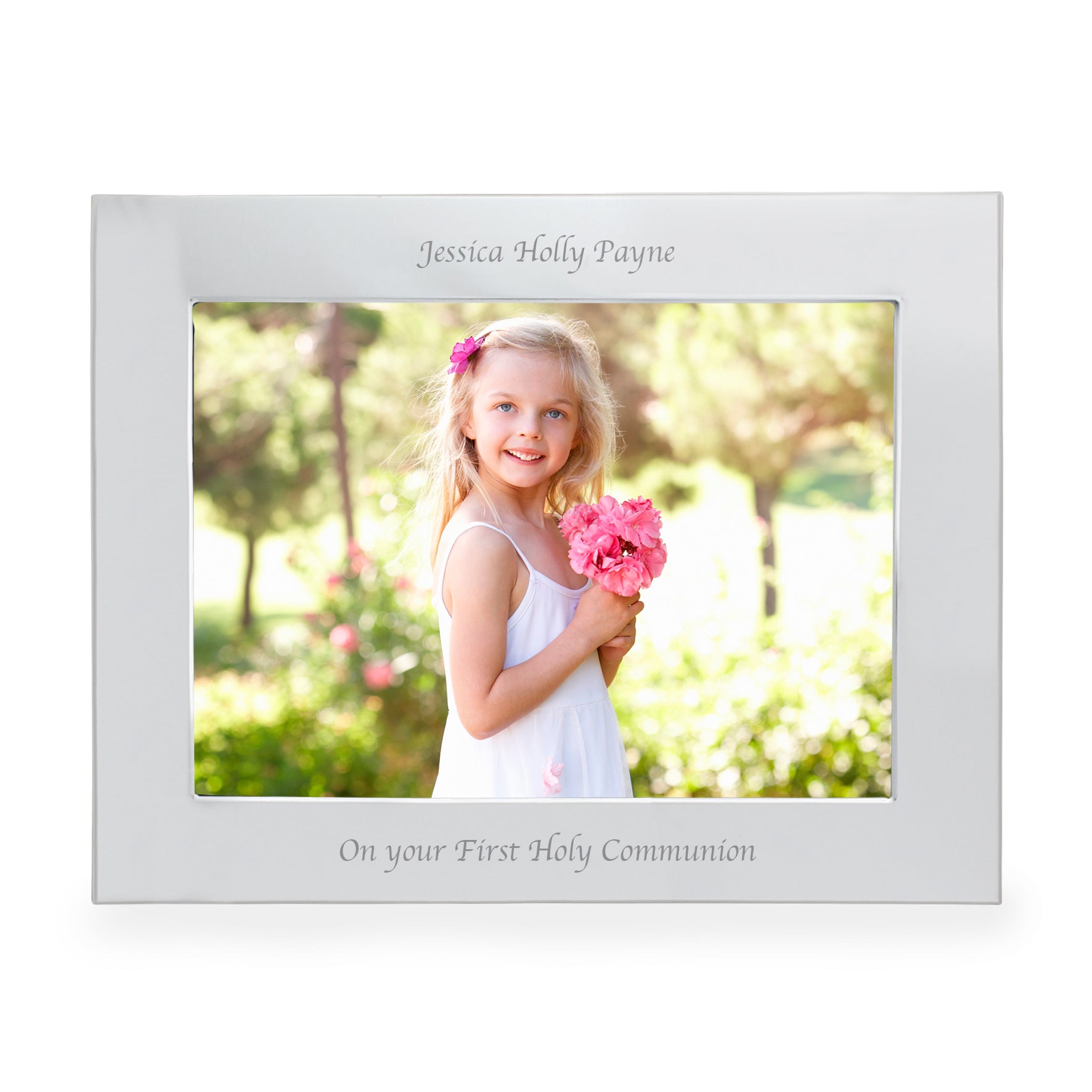 Personalised Silver 5x7 Landscape Photo Frame - Inspired Creative Gifts