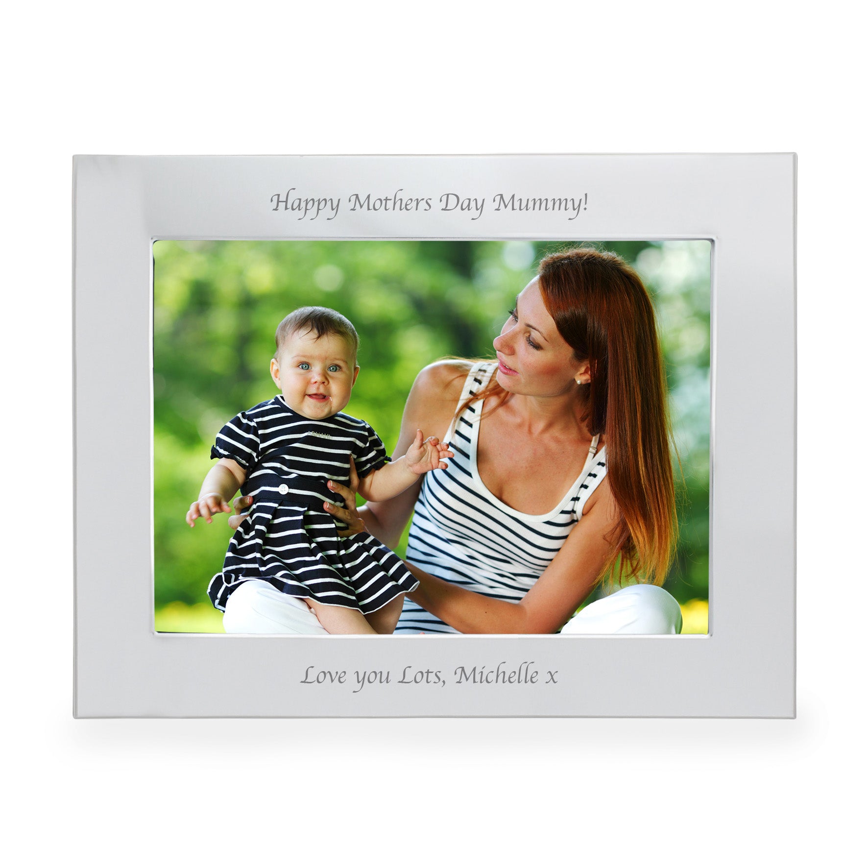 Personalised Silver 5x7 Landscape Photo Frame - Inspired Creative Gifts