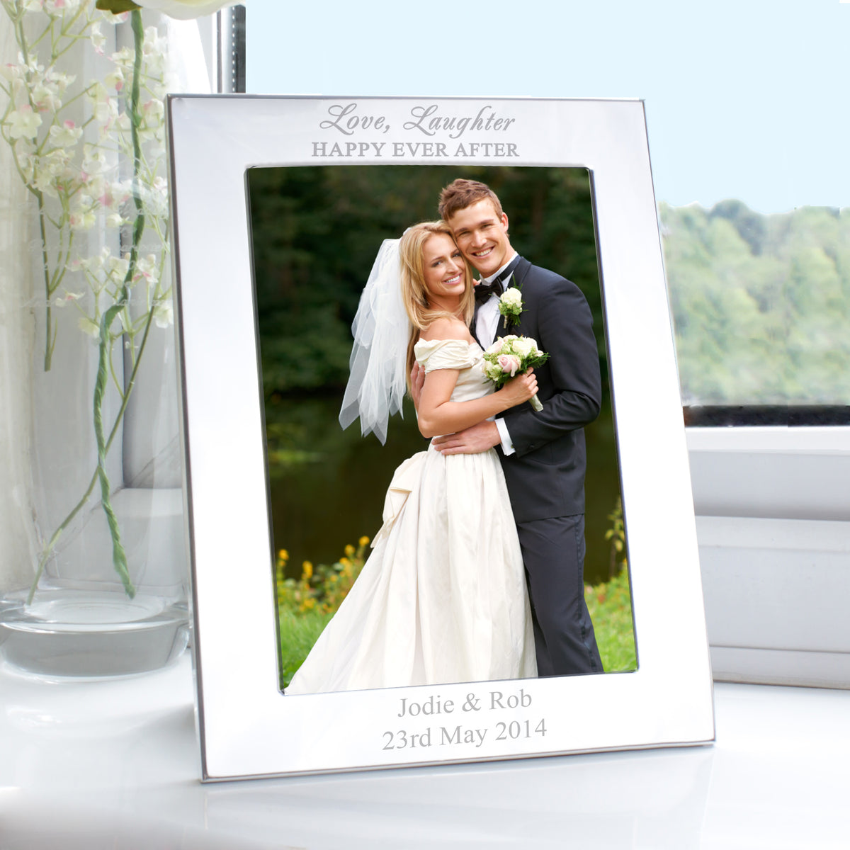Personalised Silver 5x7 Happily Ever After Photo Frame | Wedding Gift