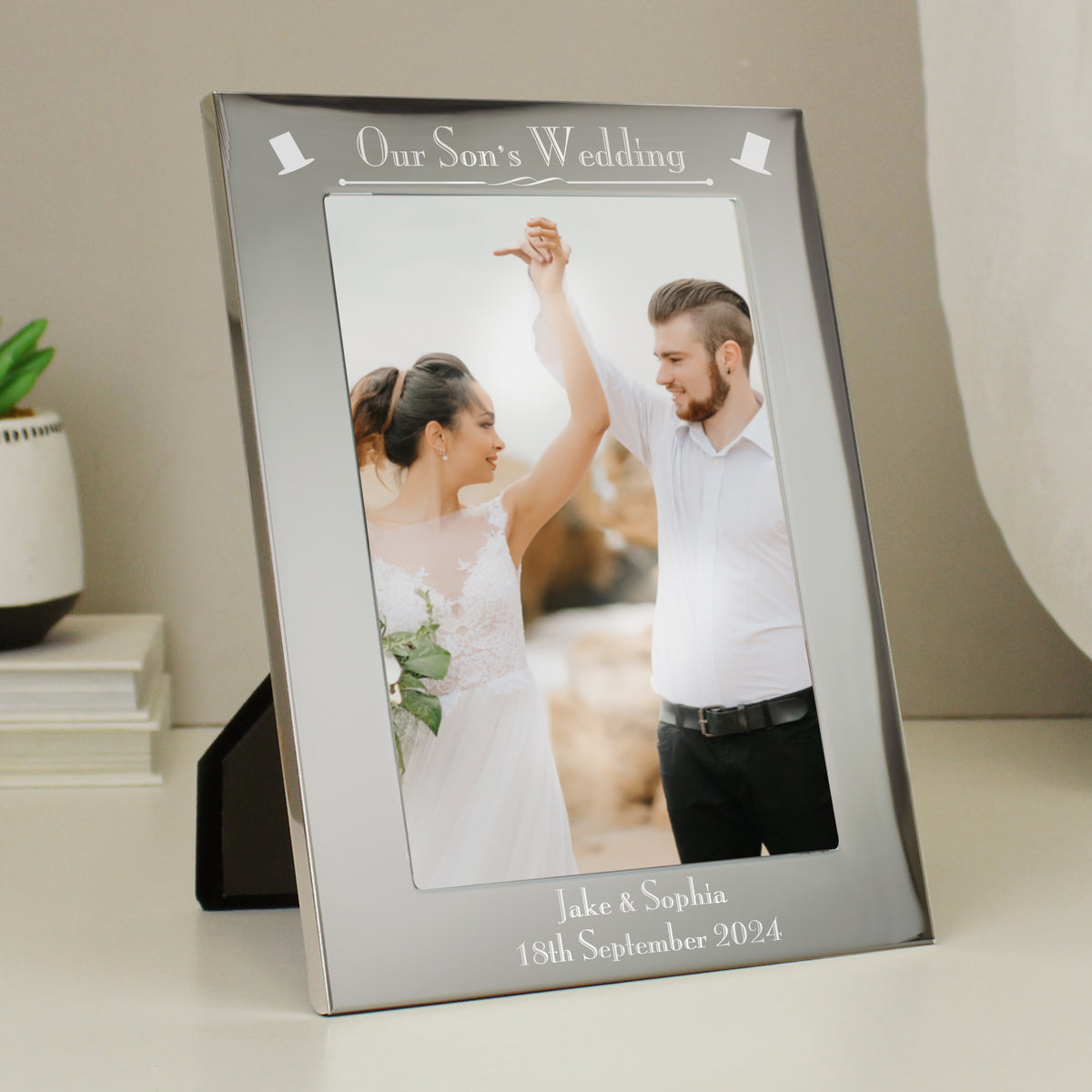 Personalised Silver 5x7 Decorative Our Sons Wedding Photo Frame | Wedding Gift