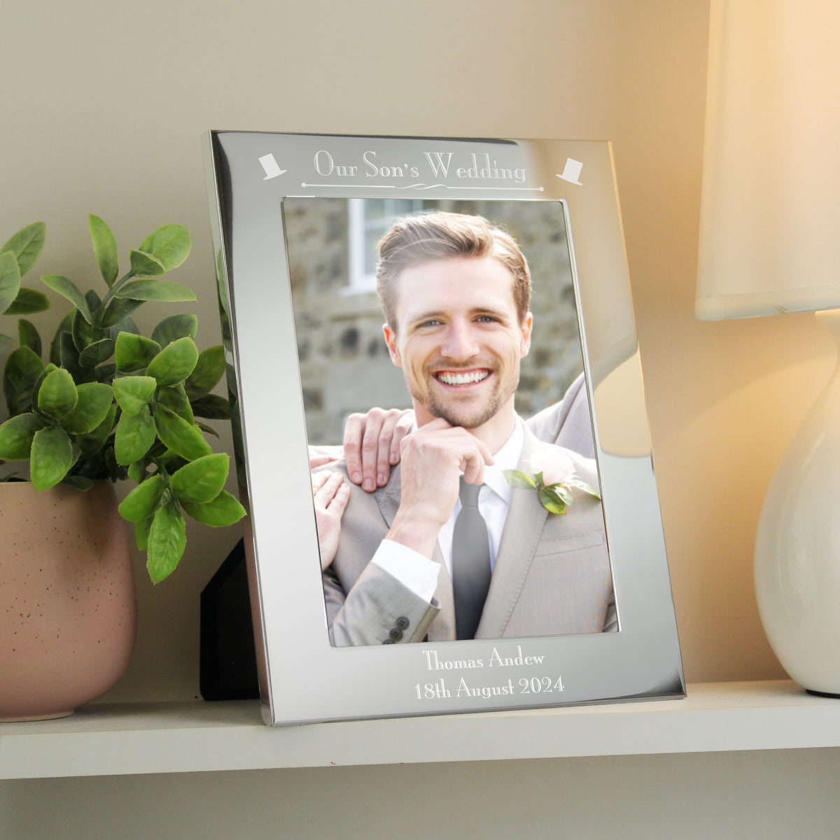 Personalised Silver 5x7 Decorative Our Sons Wedding Photo Frame | Wedding Gift