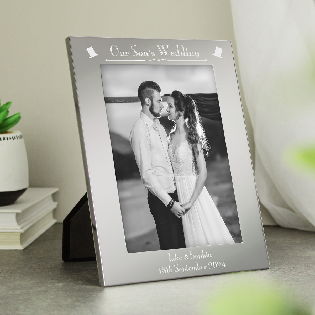 Personalised Silver 5x7 Decorative Our Sons Wedding Photo Frame | Wedding Gift