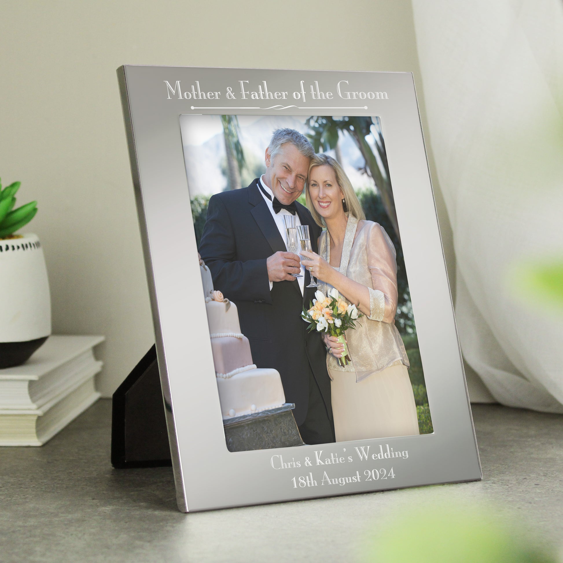 Personalised Silver 5x7 Decorative Mother & Father of the Bride Photo Frame - Inspired Creative Gifts