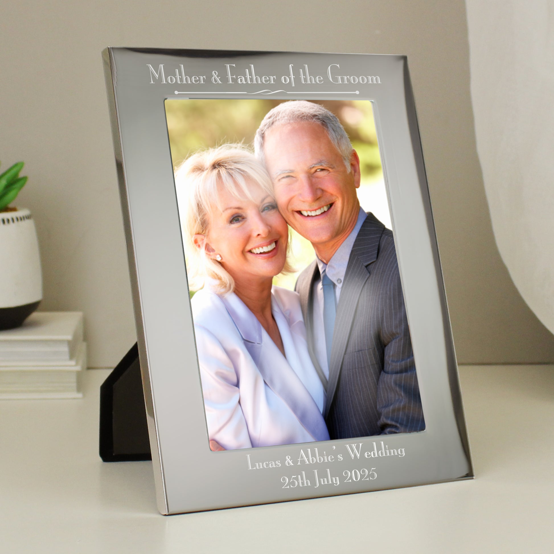 Personalised Silver 5x7 Decorative Mother & Father of the Bride Photo Frame - Inspired Creative Gifts