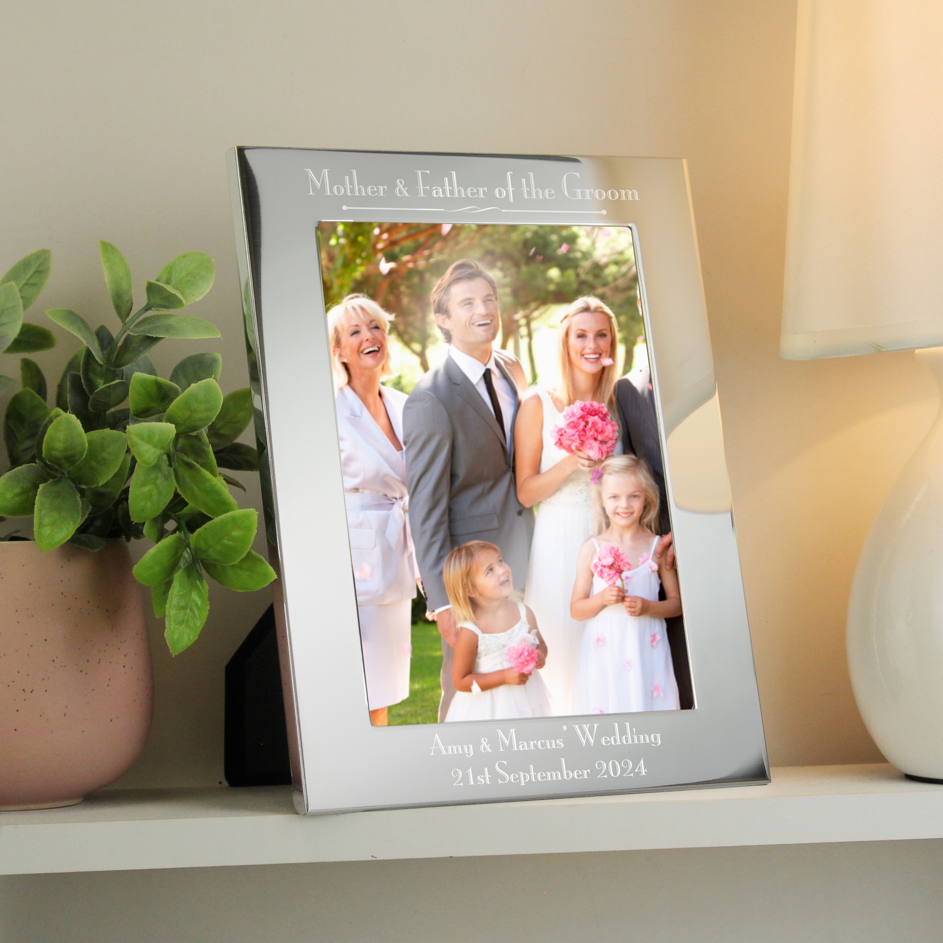 Personalised Silver 5x7 Decorative Mother & Father of the Bride Photo Frame - Inspired Creative Gifts