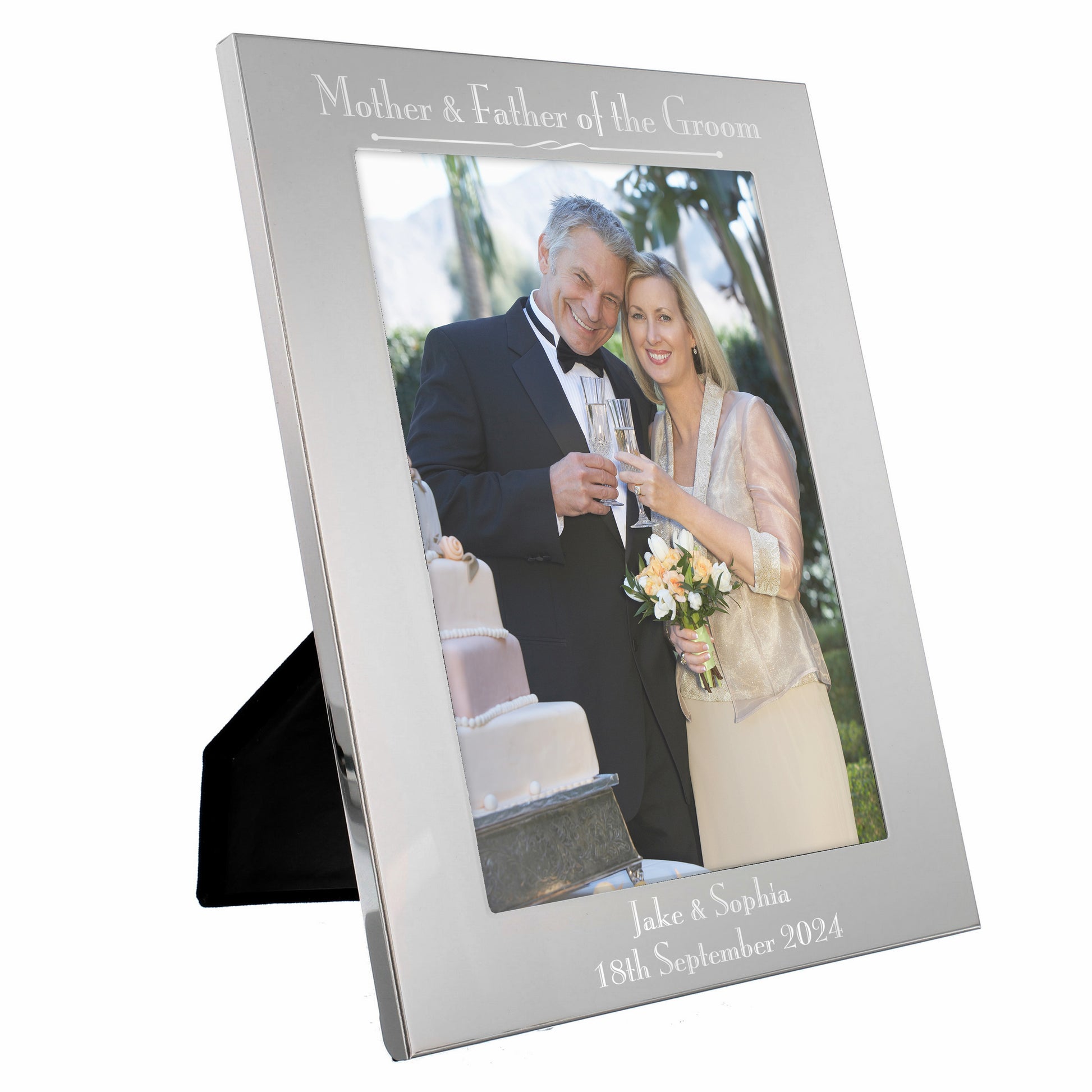 Personalised Silver 5x7 Decorative Mother & Father of the Bride Photo Frame - Inspired Creative Gifts