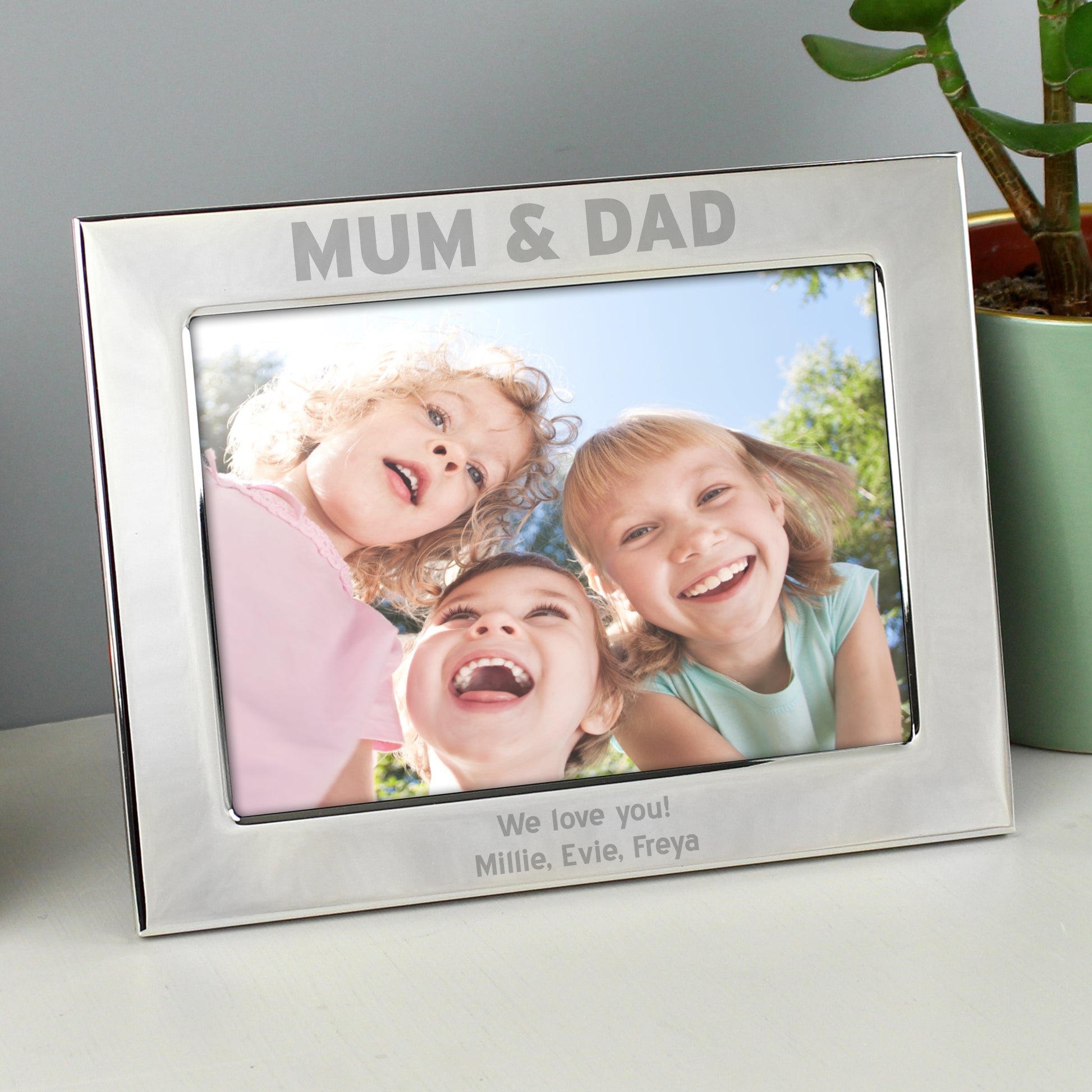 Personalised Silver 5x7 Mum & Dad Photo Frame - Inspired Creative Gifts