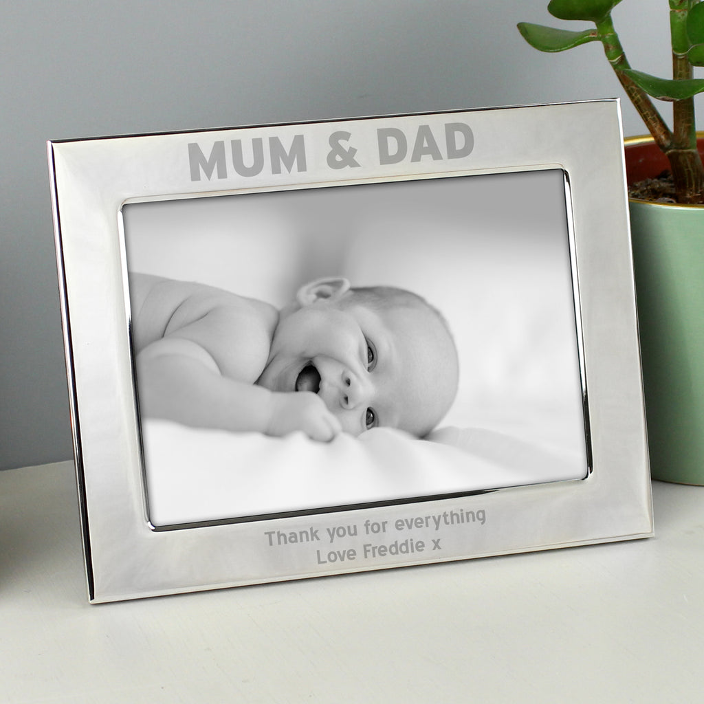 Personalised Silver 5x7 Mum & Dad Photo Frame - Picture Frame - Inspired Creative Gifts