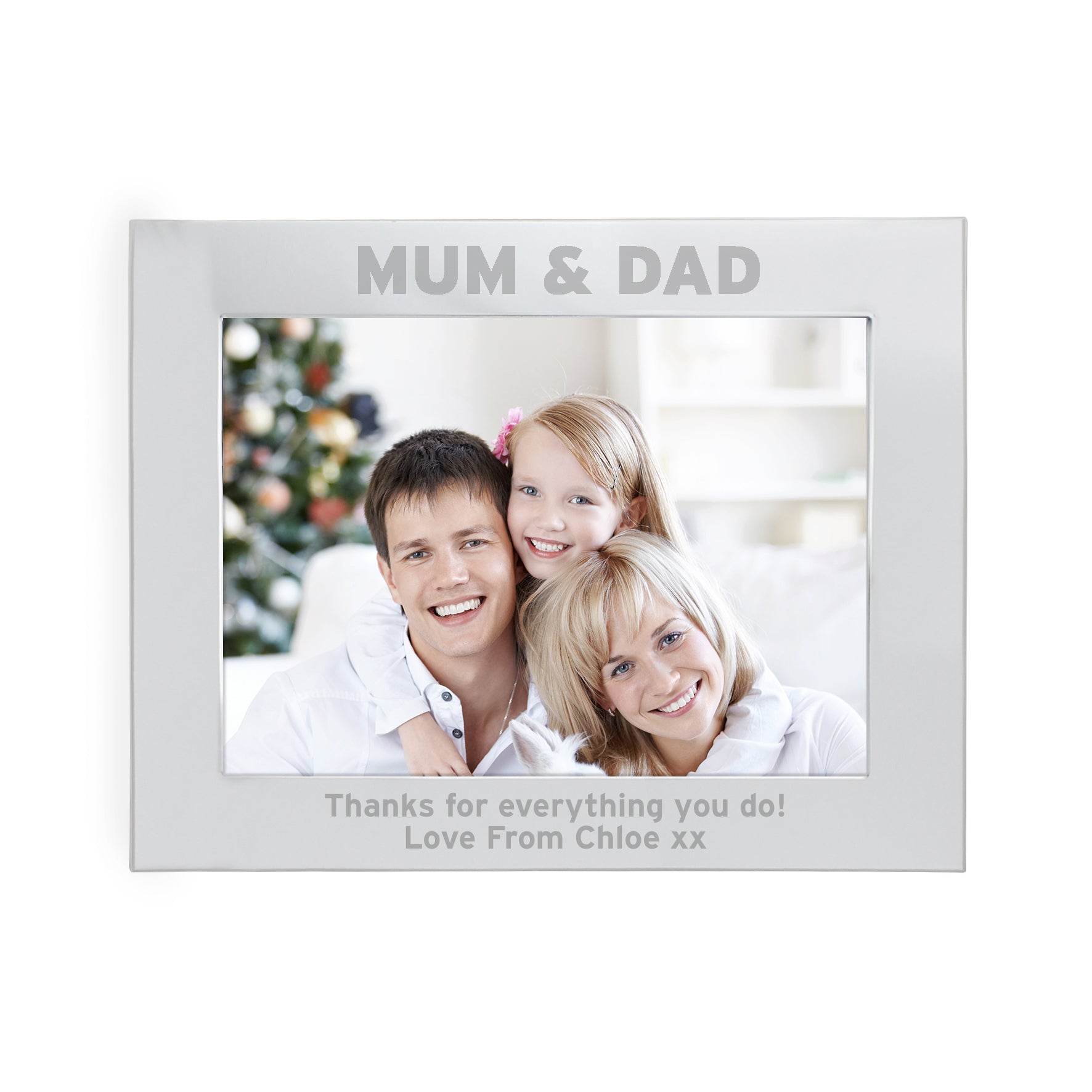 Personalised Silver 5x7 Mum & Dad Photo Frame - Inspired Creative Gifts