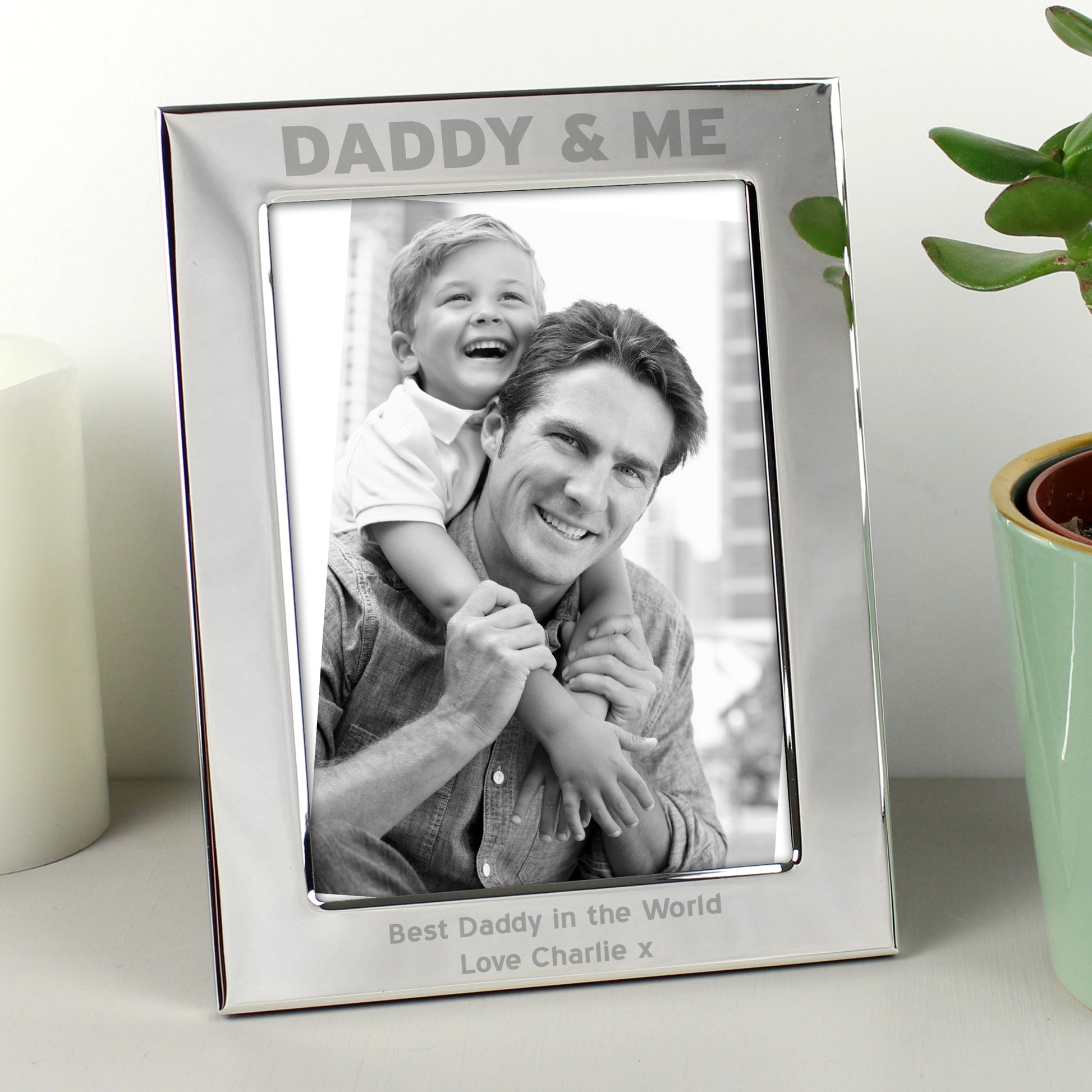 Personalised Silver 5x7 Daddy & Me Photo Frame - Inspired Creative Gifts