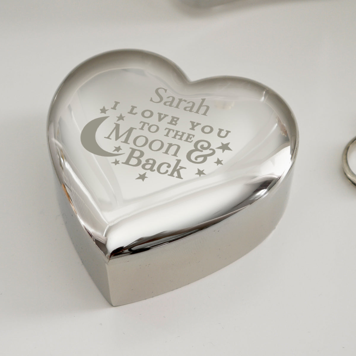 Personalised To the Moon and Back... Heart Trinket Box for Wedding