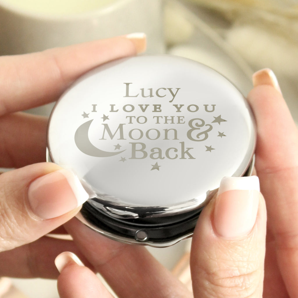 Personalised To the Moon and Back... Compact Mirror for Christmas