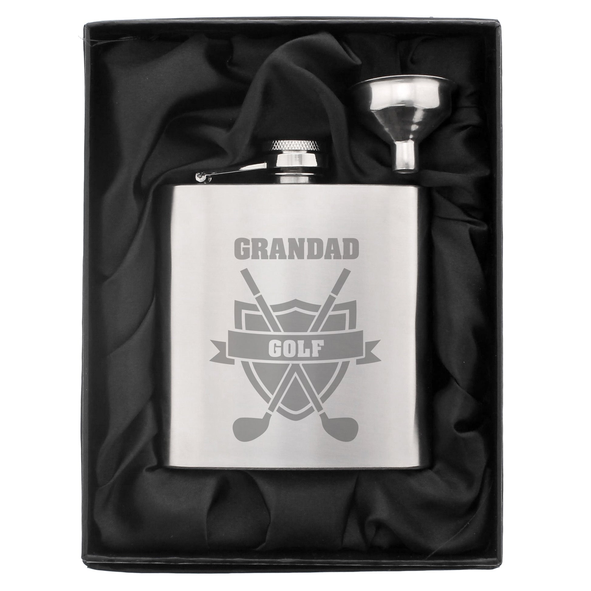 Personalised Golf Crest Hip Flask - Hip Flask - Inspired Creative Gifts