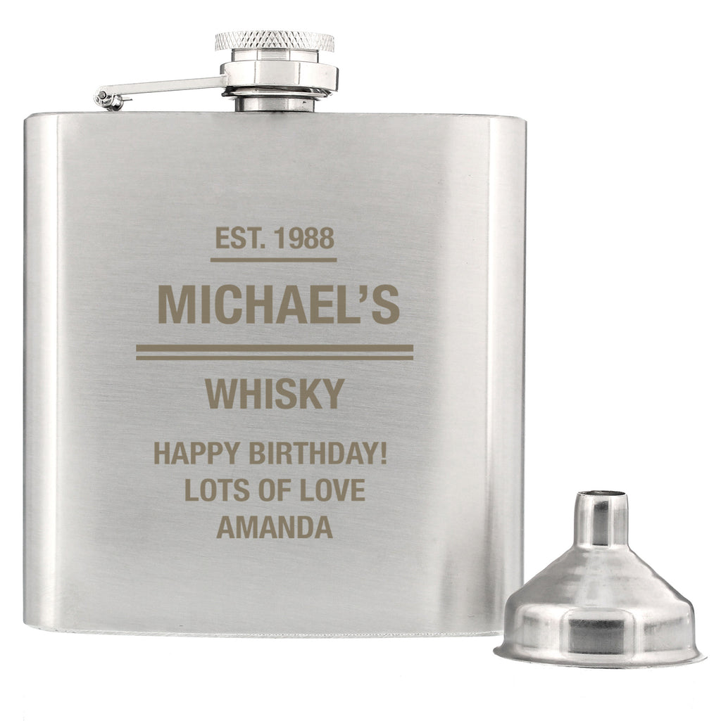 Personalised Message Stainless Steel Hip Flask - Hip Flask - Inspired Creative Gifts